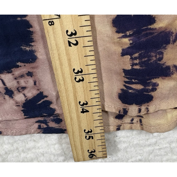 Mono B Tunic Shirt Dress Women's Size L Pink Brown & Blue Tie Dye Knee Length - Picture 10 of 10